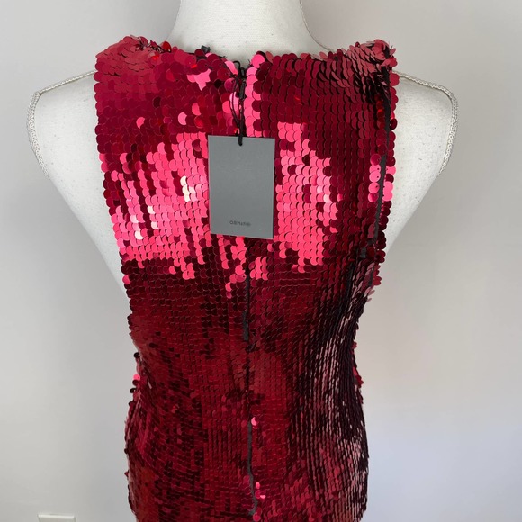 NBD Bexley Sequin Shift Dress In Raspberry Red Size XXS New - Picture 10 of 16